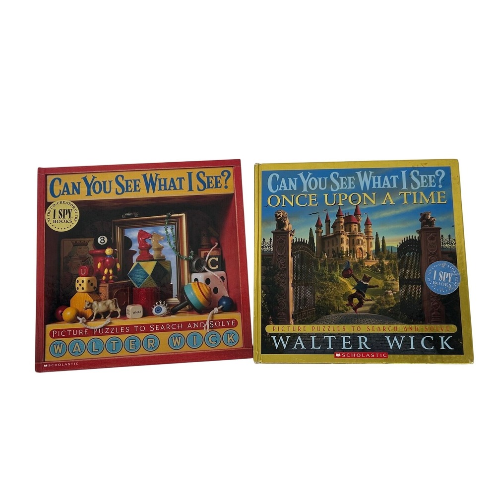 Walter Wick Can You See What I See Scholastic 2 Book Lot Hardcover Puzzles